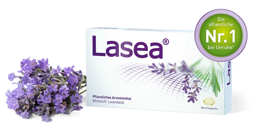 Lasea Packung mit Störer "Die pflanzliche Nr. 1 bei Unruhe"